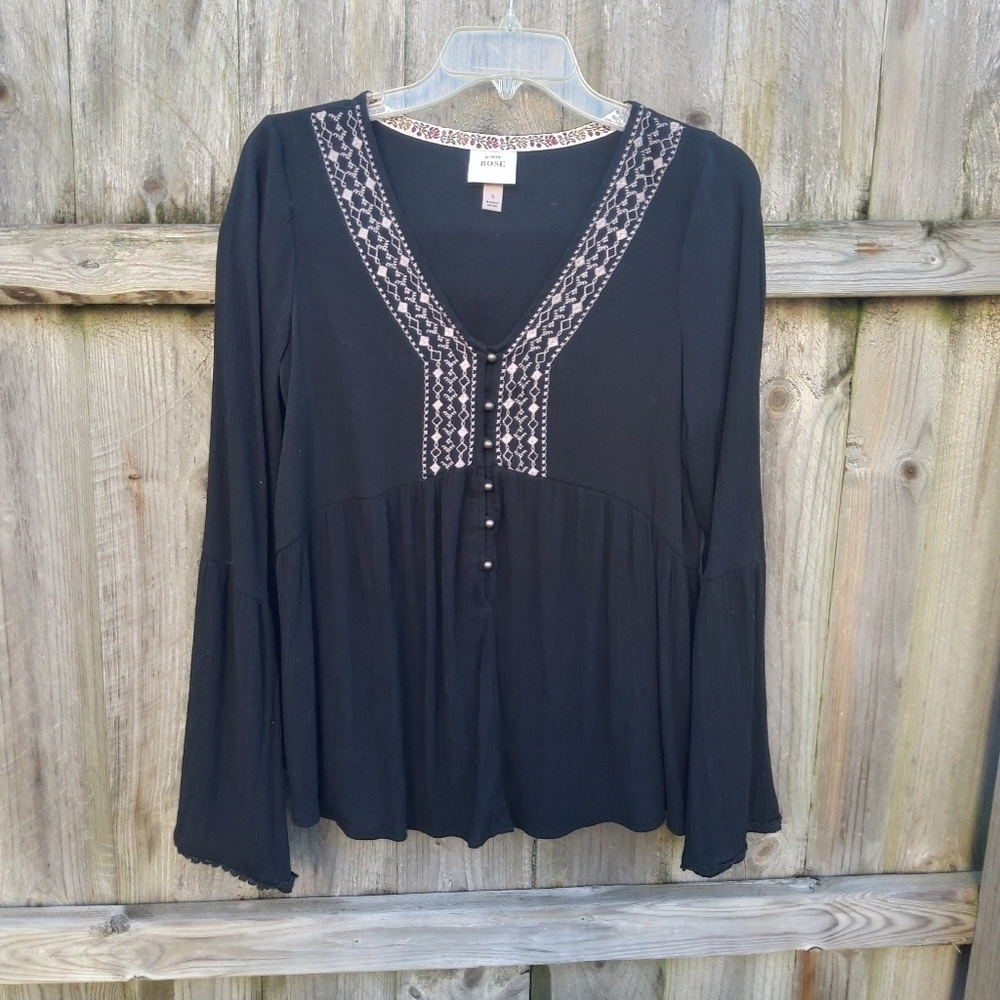 KNOX ROSE SMALL EMBROIDERED PEASANT TOP